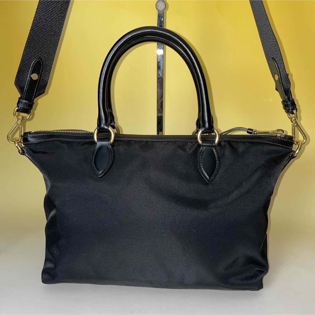 PRADA   prada 極美品 黒 2way ナイロン レザー ハンドバッグ プラダの