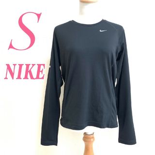 ナイキ(NIKE)のNIKE ナイキ　長袖カットソー　ブラック　グレー　S　ロゴ　スポーツウェア(カットソー(長袖/七分))