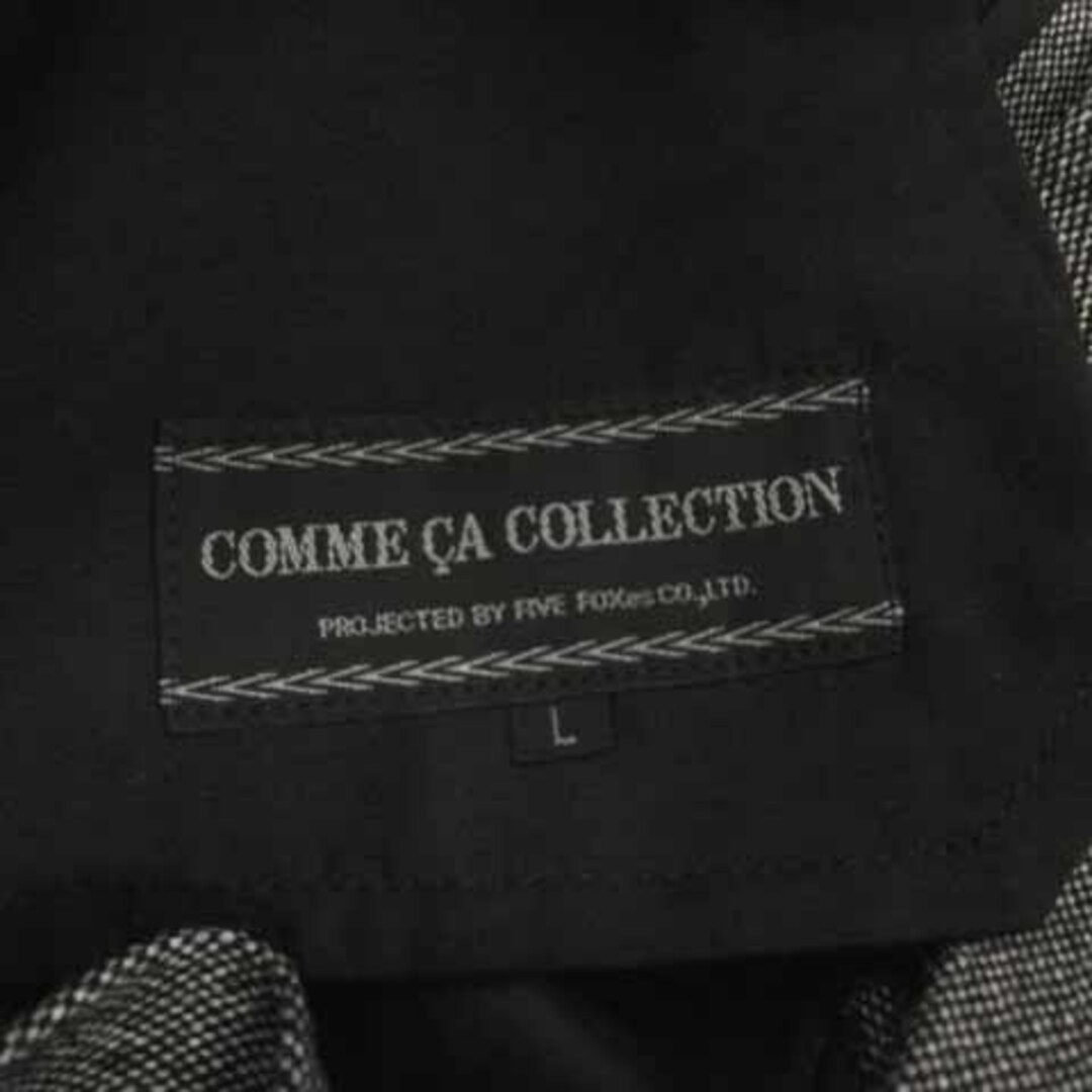 コムサコレクション パンツ スラックス 日本製 ウール混 ツイード 黒 白 L