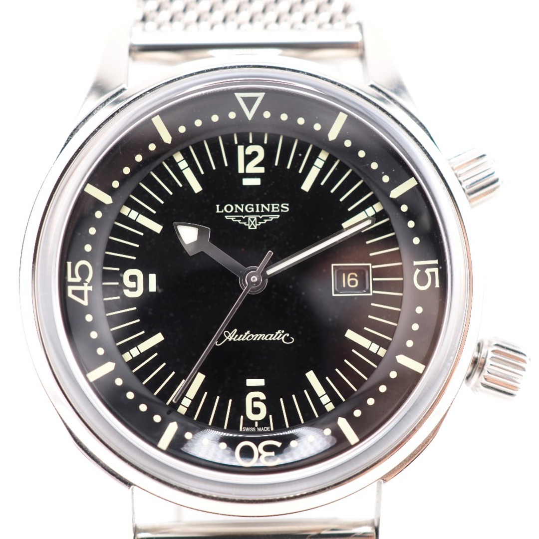 ロンジン LONGINES 腕時計
 黒文字盤 レジェンドダイバー オートマティック AT L3.374.4.50.6 シルバー