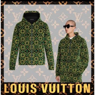 LOUIS VUITTON ビス装飾 ダメージ加工 LVロゴ パーカー