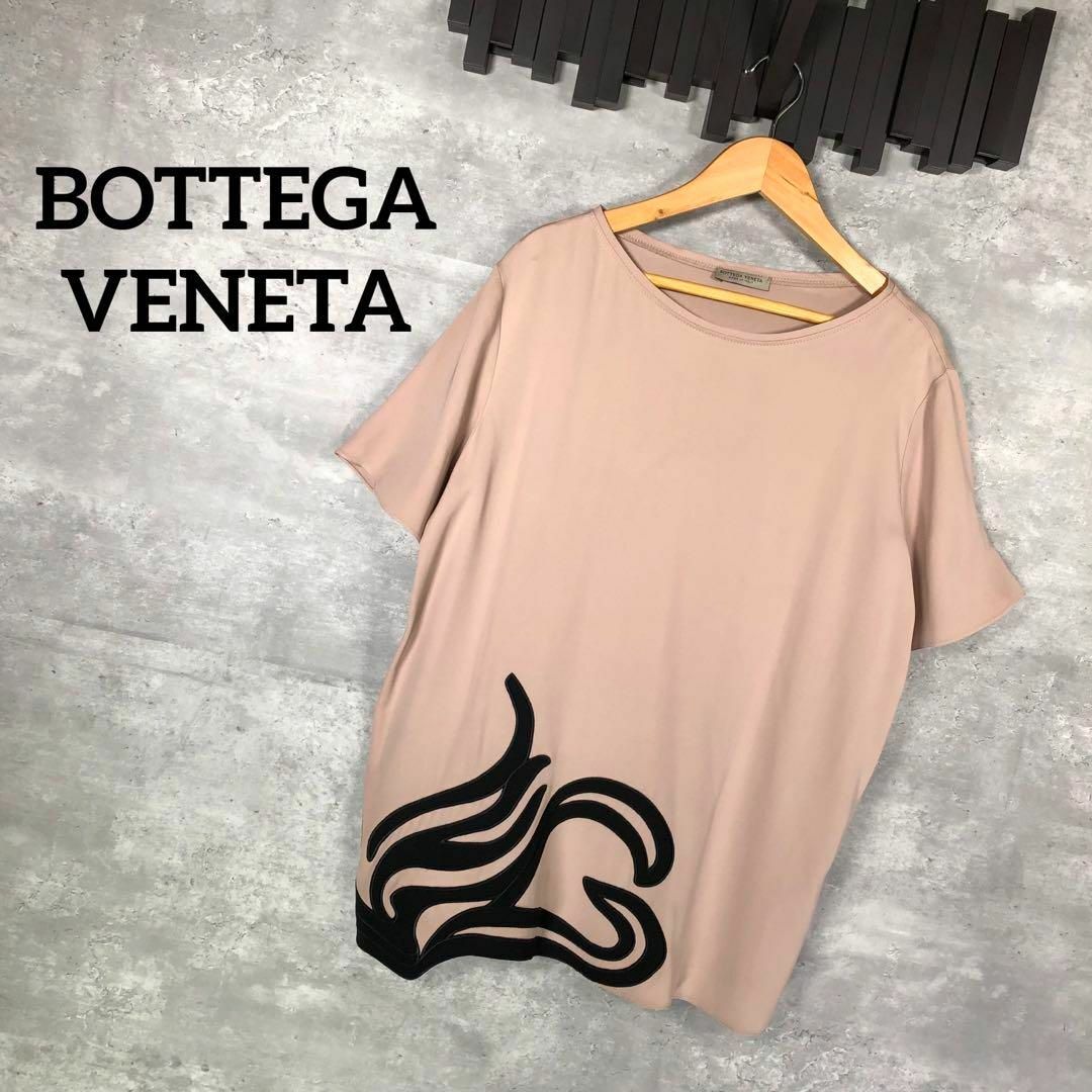 『BOTTEGA VENETA』ボッテガヴェネタ (38) 刺繍Tシャツ素材シルク
