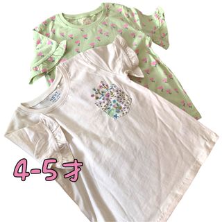 ネクスト(NEXT)の●未使用●4-5才　フリル袖　花柄　Tシャツセット(Tシャツ/カットソー)