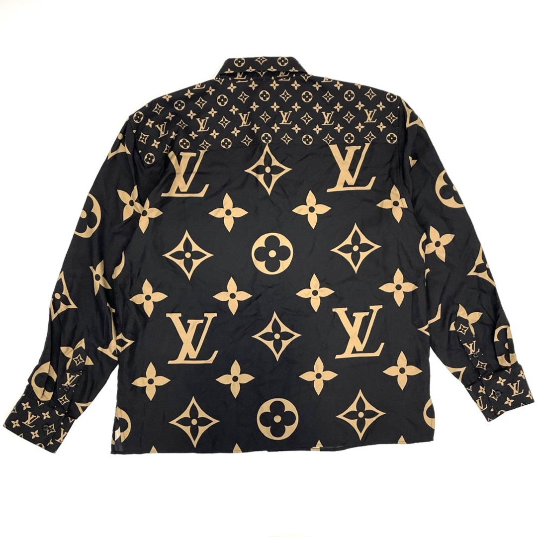 LOUIS VUITTON(ルイヴィトン)の【値下げ中】LOUIS VUITTON ルイヴィトン 長袖シャツ ミックスモノグラム マスキュリンシャツ トップス アパレル 服 RW212W FM3 FLBL38 46 ブラック 黒 ベージュ シルク    レディース【中古品】 レディースのトップス(シャツ/ブラウス(長袖/七分))の商品写真