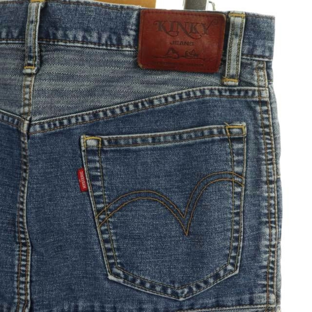 HYSTERIC GLAMOUR(ヒステリックグラマー)のヒステリックグラマー KINKY JEANS ボーダー切り替え デニムスカート レディースのスカート(ミニスカート)の商品写真