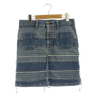 ヒステリックグラマー(HYSTERIC GLAMOUR)のヒステリックグラマー KINKY JEANS ボーダー切り替え デニムスカート(ミニスカート)