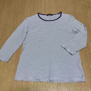 ボイコット(BOYCOTT)の紫ボーダーＴシャツ(Tシャツ(長袖/七分))