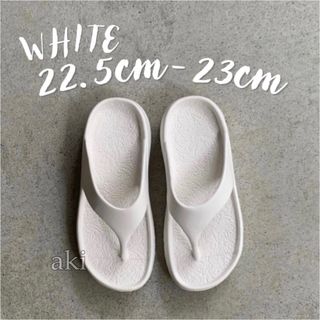 リカバリー トング サンダル 22.5cm 〜 23cm ホワイト 白 お洒落(サンダル)