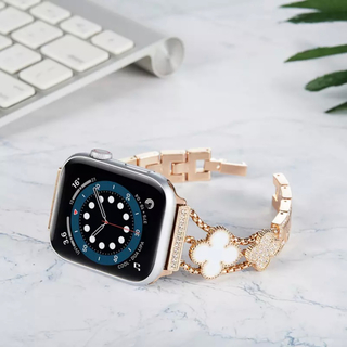 アップルウォッチ(Apple Watch)のApple Watch キラキラビジューベルト　ホワイト　アップルウォッチバンド(腕時計)