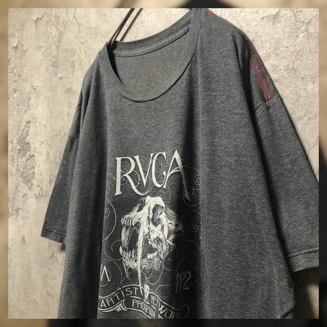 【RVCA／ルーカ】XLsize プリントTシャツ ブラック US スカル
