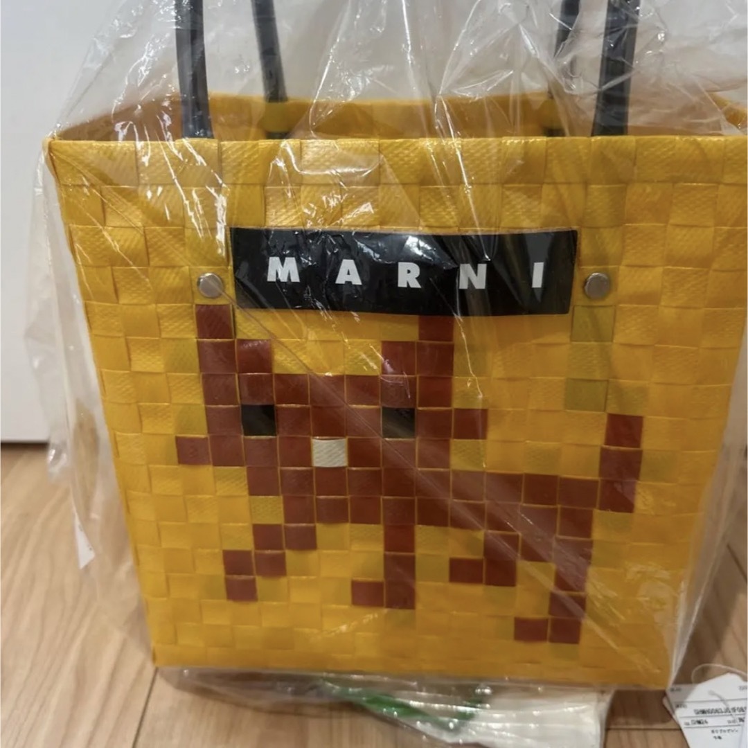 MARNI MARKET アニマルバスケット バッグ ブラウンキャット | www