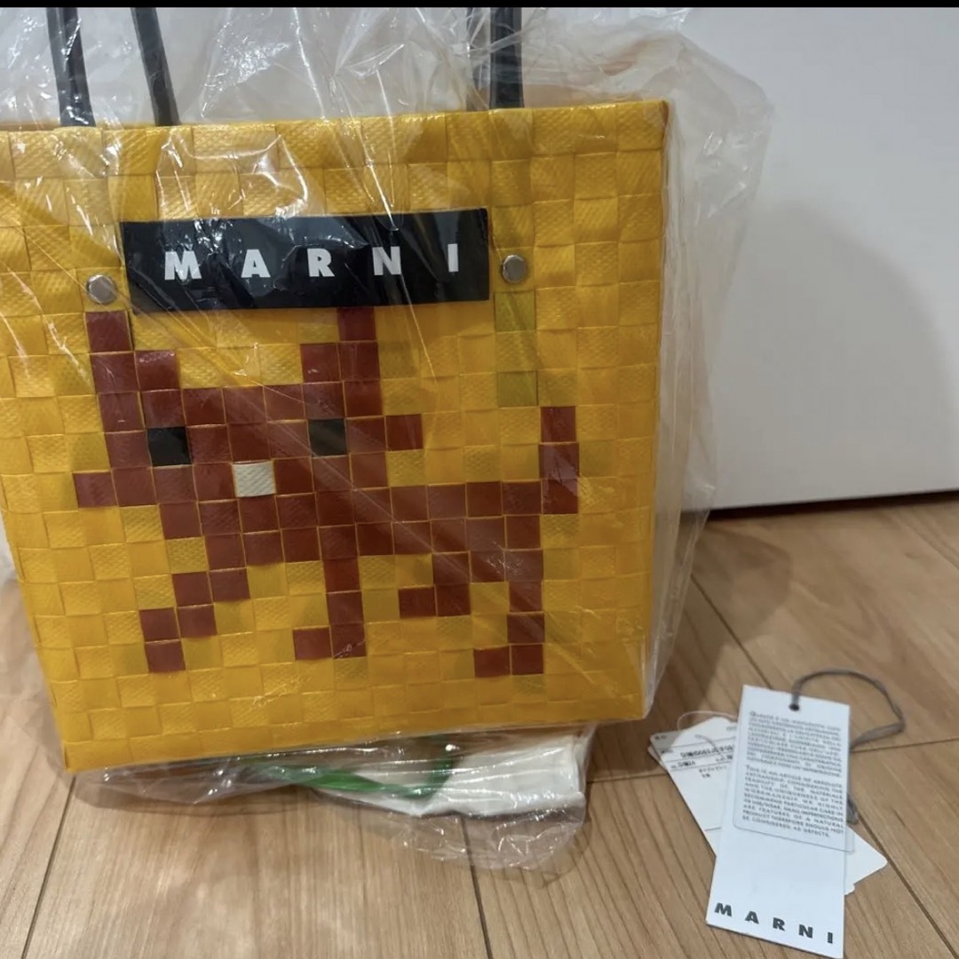 MARINI - MARNI MARKET アニマルバスケット バッグ ブラウンキャットの