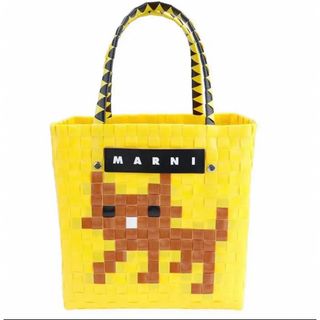 マリーニ(MARINI)のMARNI MARKET アニマルバスケット バッグ ブラウンキャット(かごバッグ/ストローバッグ)