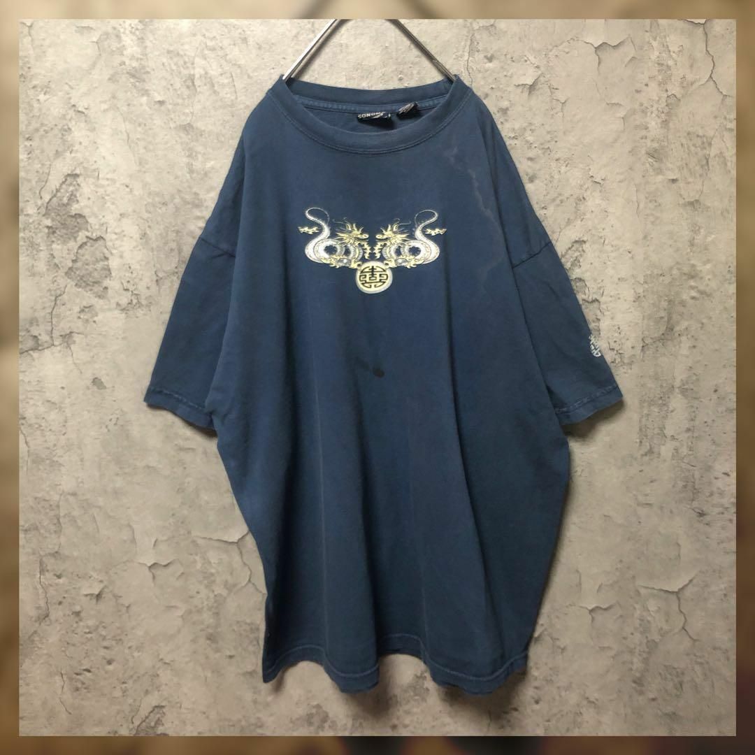 sonoma(ソノマ)の【SONOMA】XLsize プリントTシャツ ネイビー 龍 US古着 メンズのトップス(Tシャツ/カットソー(半袖/袖なし))の商品写真