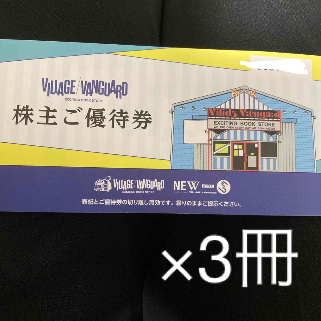 ヴィレッジヴァンガード株主優待券 12000円分 ×3冊-