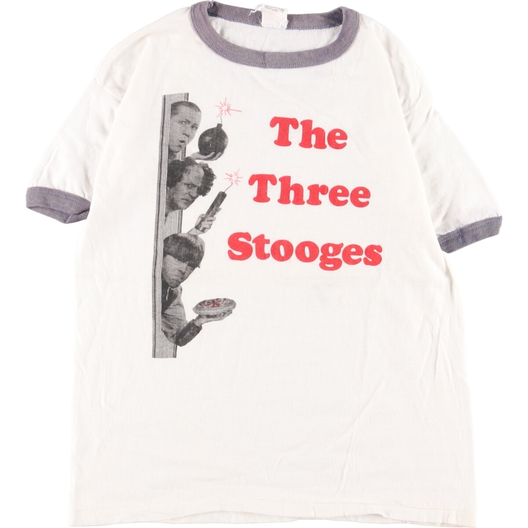 80~90年代 KK THE THREE STOOGES 三ばか大将 パキ綿 プリントTシャツ リンガーTシャツ メンズS ヴィンテージ /eaa34858758cm身幅