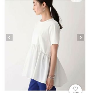 オペークドットクリップ(OPAQUE.CLIP)のオペークドットクリップ　半袖　カットソー　Ｔシャツ　白(Tシャツ(半袖/袖なし))