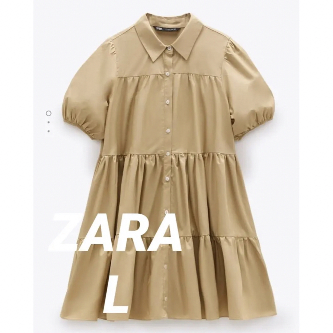 ZARA(ザラ)の本日限定値下げ　ZARA パフスリーブミニワンピース  レディースのワンピース(ミニワンピース)の商品写真