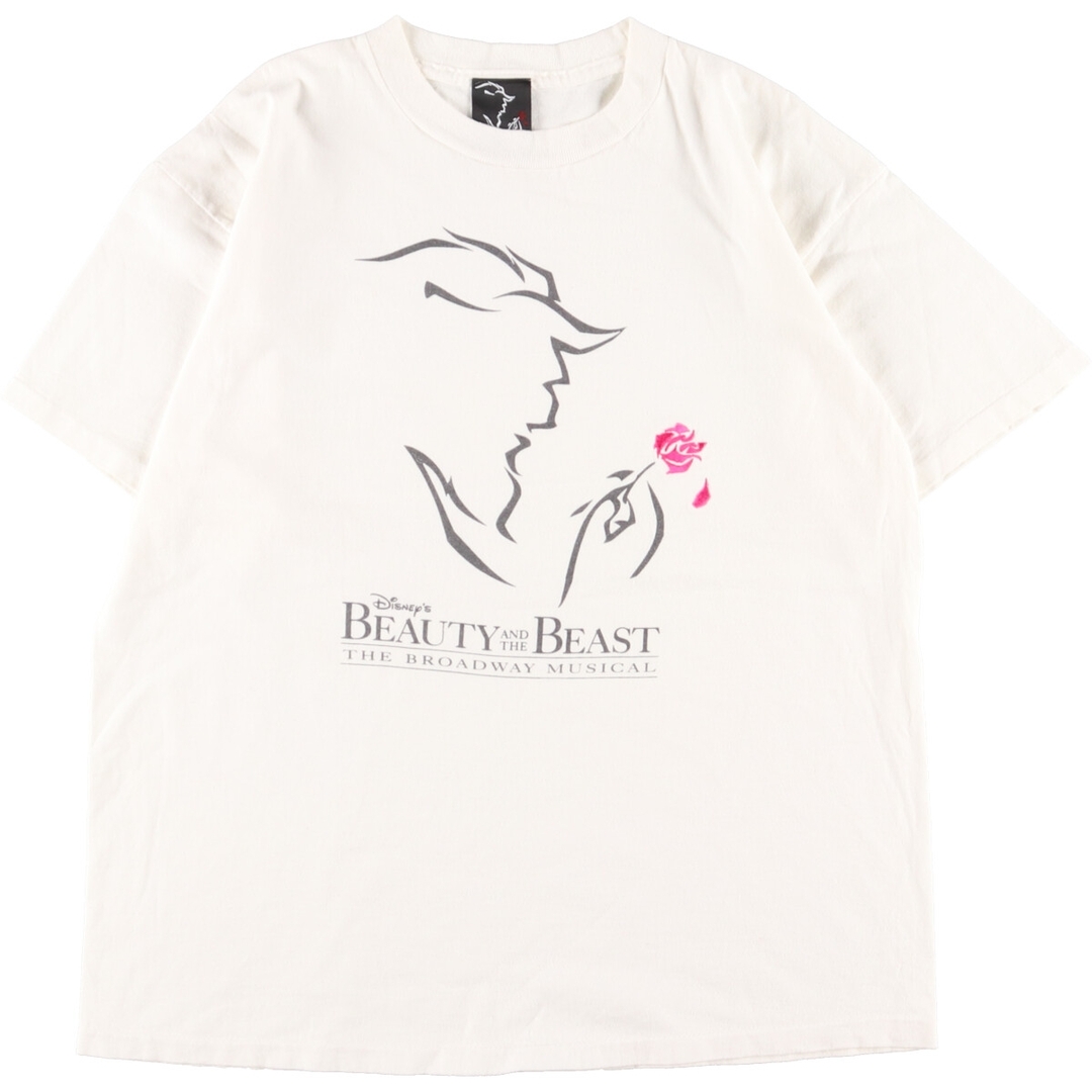 90年代 ディズニー DISNEY BEAUTY AND THE BEAST THE BROADWAY MUSICAL 美女と野獣 映画 ムービーTシャツ USA製 メンズL ヴィンテージ /eaa348584