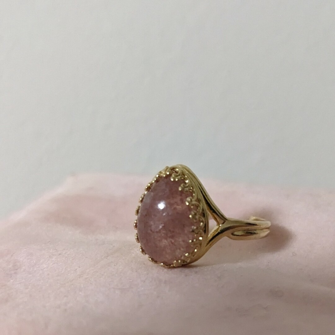 天然石　ピンクエピドール　フリーサイズ レディースのアクセサリー(リング(指輪))の商品写真