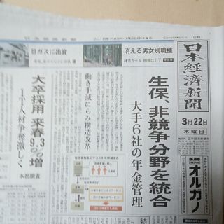 ニッケイビーピー(日経BP)の日本経済新聞2018年3月22日(印刷物)