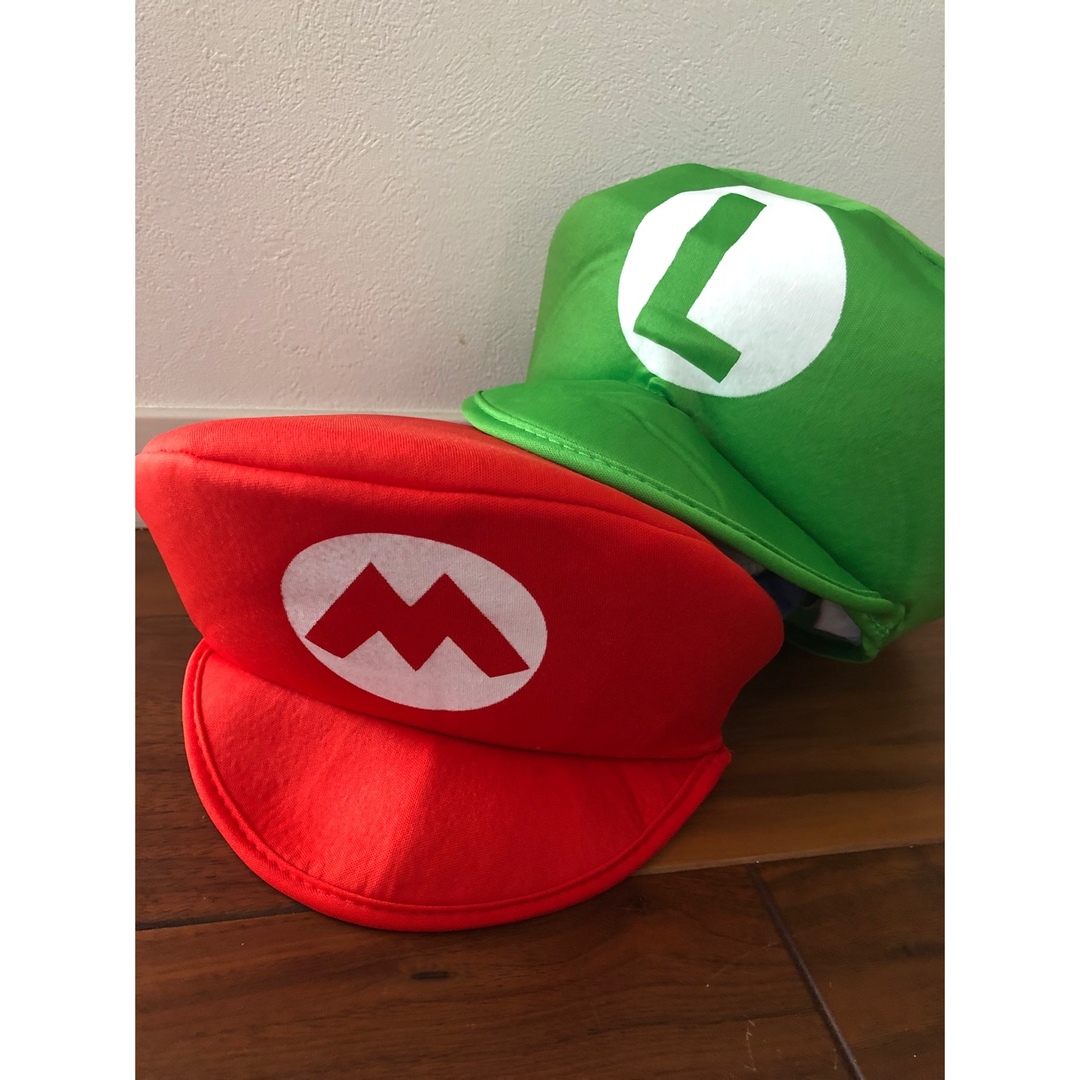 マリオ　ルイージ　帽子２点セット　コスプレ　ひげ付き　ユニバ　仮装　ハロウィン