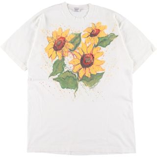 古着 90年代 フルーツオブザルーム FRUIT OF THE ROOM 花柄 アートTシャツ USA製 メンズL ヴィンテージ /eaa349838(Tシャツ/カットソー(半袖/袖なし))