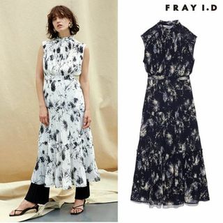 フレイアイディー(FRAY I.D)の美品 FRAY I.D プリーツティアードワンピース(ロングワンピース/マキシワンピース)