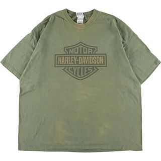 ハーレーダビッドソン(Harley Davidson)の古着 ビックサイズ ヘインズ Hanes Harley-Davidson ハーレーダビッドソン モーターサイクル バイクTシャツ USA製 メンズXXXXL /eaa347402(Tシャツ/カットソー(半袖/袖なし))