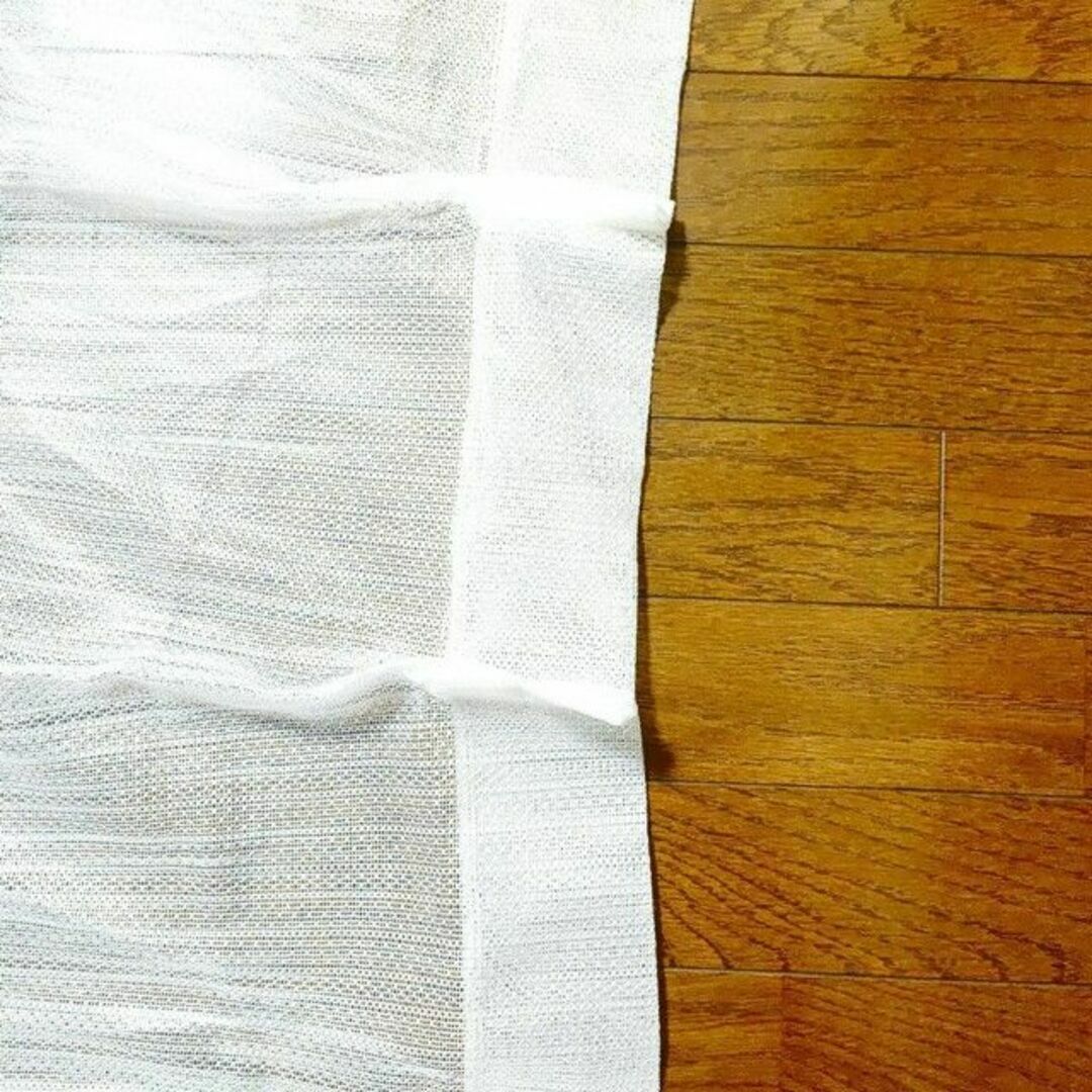 ミラーレースカーテン 2枚 アジャスターフック付 UVカット 100×198cm インテリア/住まい/日用品のカーテン/ブラインド(レースカーテン)の商品写真