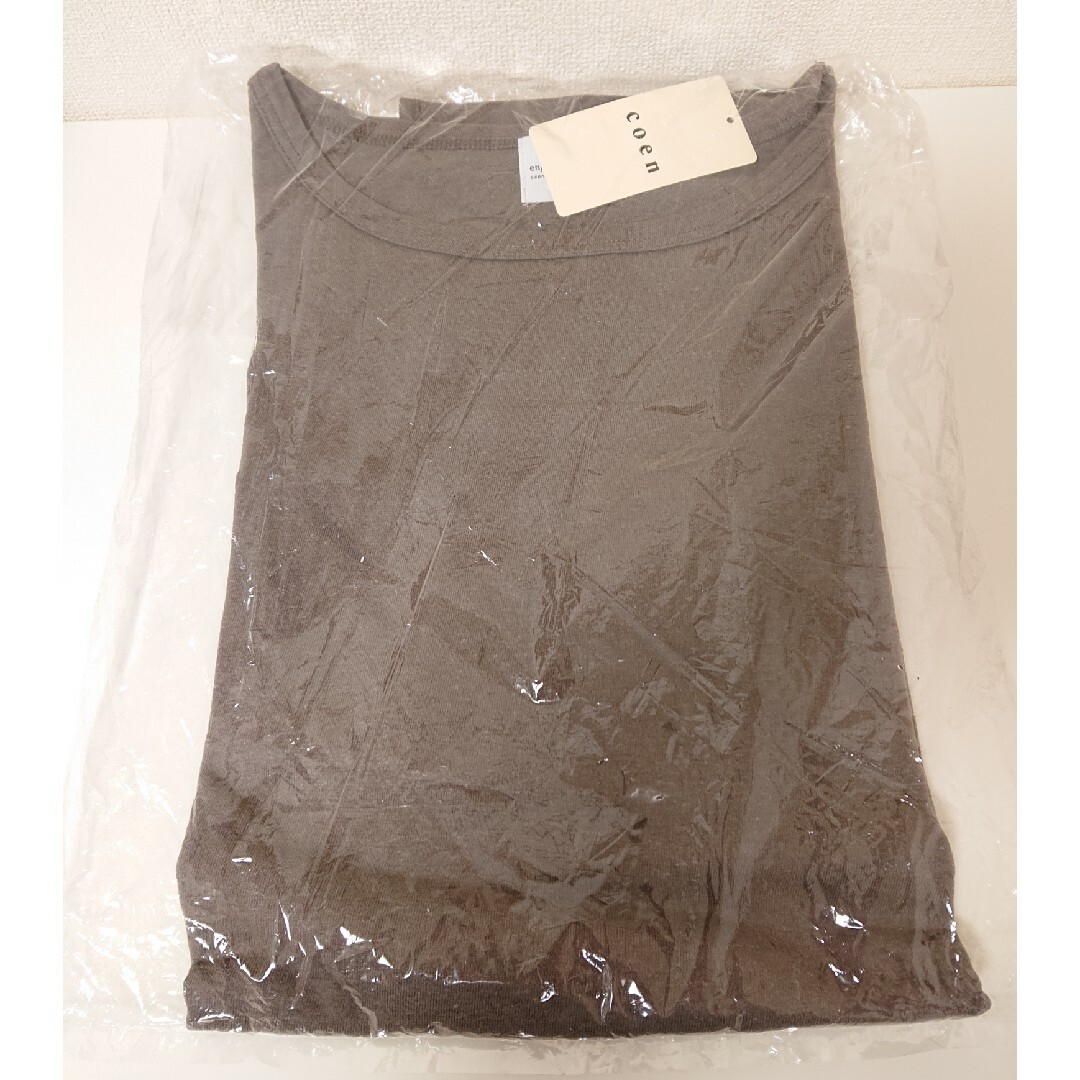 coen(コーエン)の新品 コーエン コットンリネン リラックスTシャツ トップス 五分袖 レディースのトップス(Tシャツ(半袖/袖なし))の商品写真