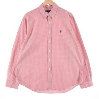 ラルフローレン(Ralph Lauren)の古着 ラルフローレン Ralph Lauren RALPH LAUREN ギンガムチェック 半袖 ボタンダウン チェックシャツ メンズL /eaa348238(シャツ)