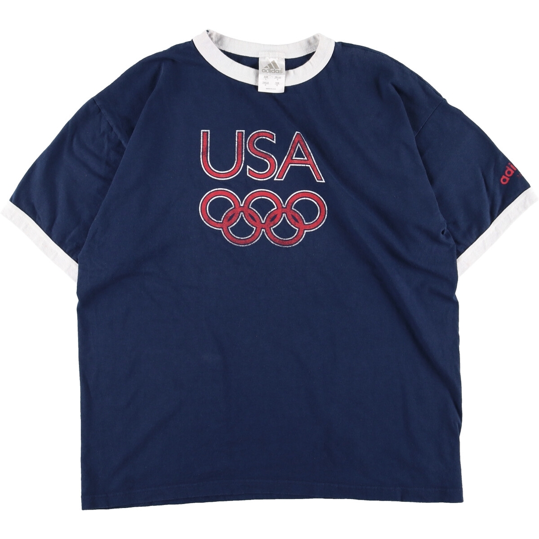 90年代 アディダス adidas OLYMPIC オリンピック リンガーTシャツ USA製 メンズXL ヴィンテージ /eaa349830