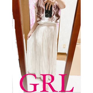 グレイル(GRL)の5222.GRL 新品 プリーツロングスカート Sサイズ アイボリー(ロングスカート)