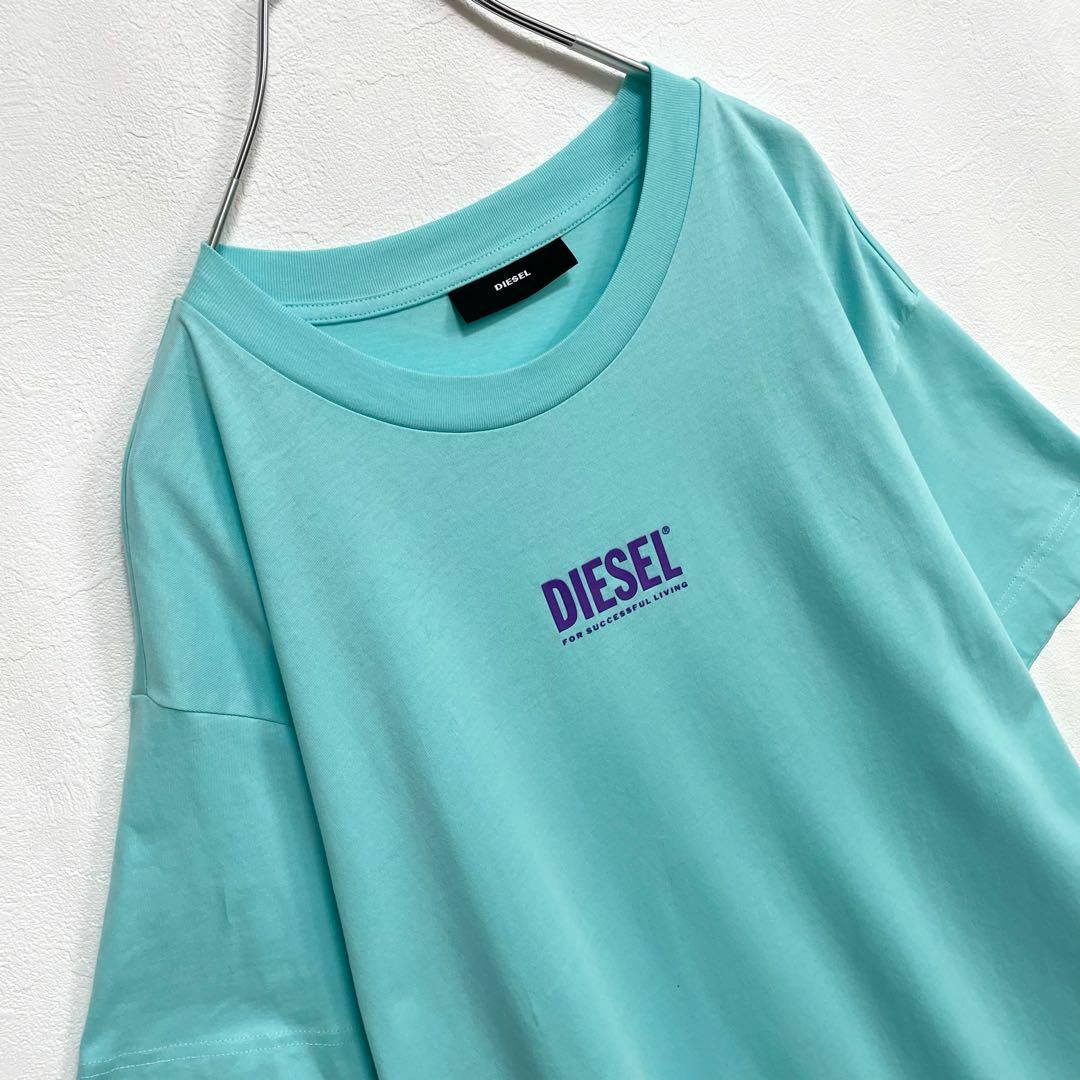 ディーゼル　DIESEL　ワンポイント　Tシャツワンピース　ライトブルー　XS