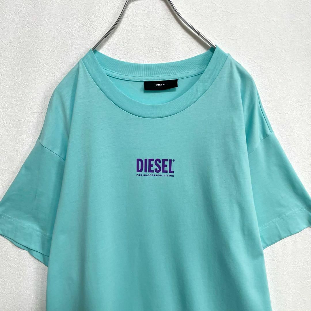 ディーゼル　DIESEL　ワンポイント　Tシャツワンピース　ライトブルー　XS