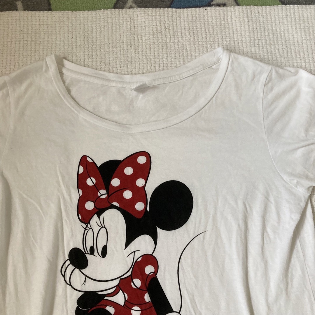 GU(ジーユー)のg.u  Tシャツワンピ チュニック ミニーちゃん Lサイズ レディースのトップス(Tシャツ(半袖/袖なし))の商品写真