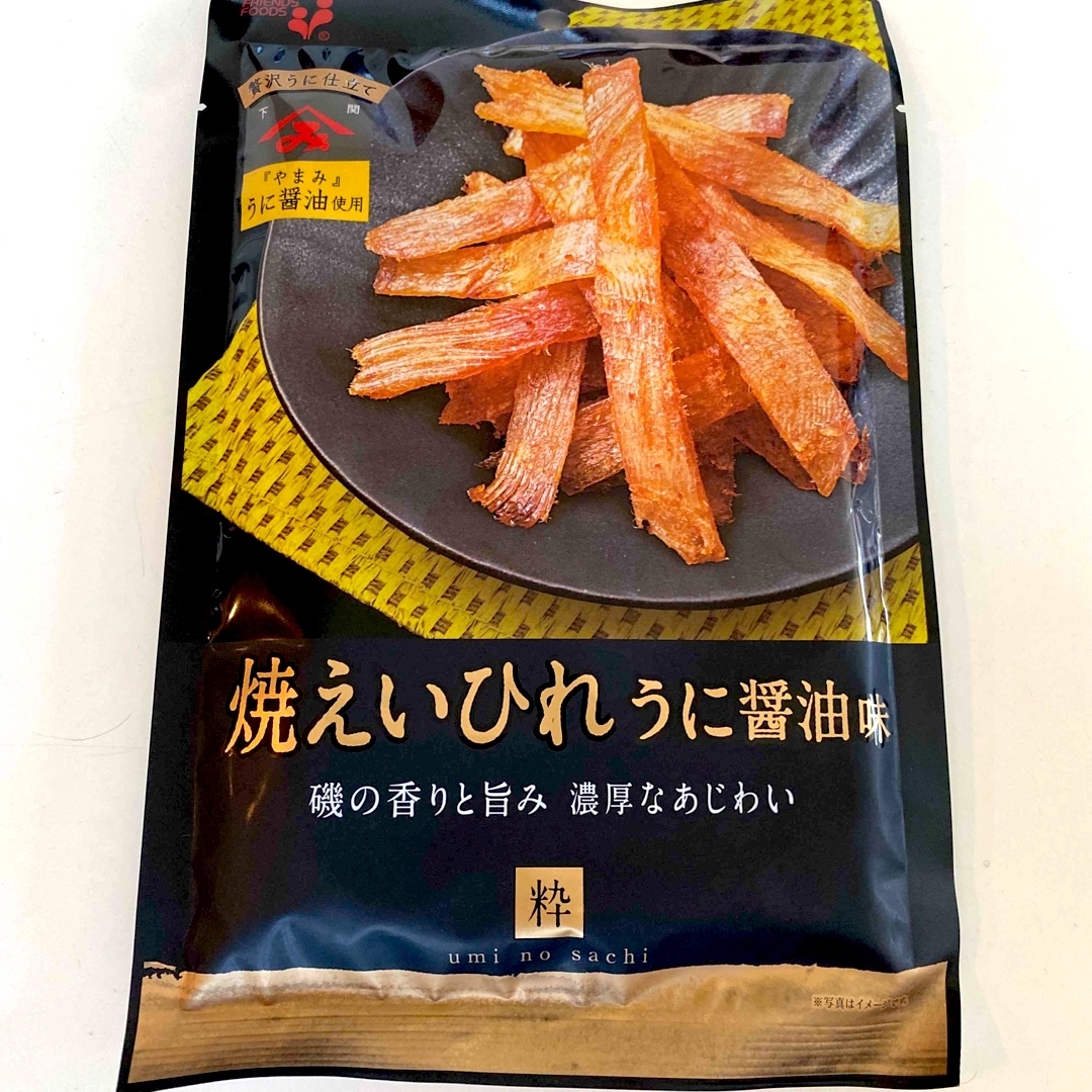 umi no sachi 粋 焼えいひれ うに醤油味 おつまみ4袋セット井上食品 食品/飲料/酒の加工食品(乾物)の商品写真