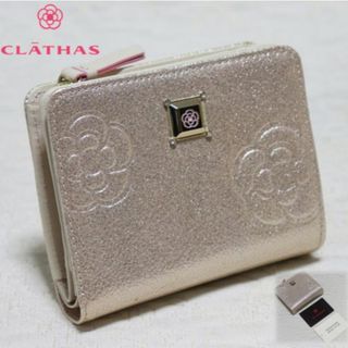 クレイサス(CLATHAS)の新品訳【CLATHAS 】本革マリーゴールド カメリア柄 二つ折り財布 ピンク(財布)