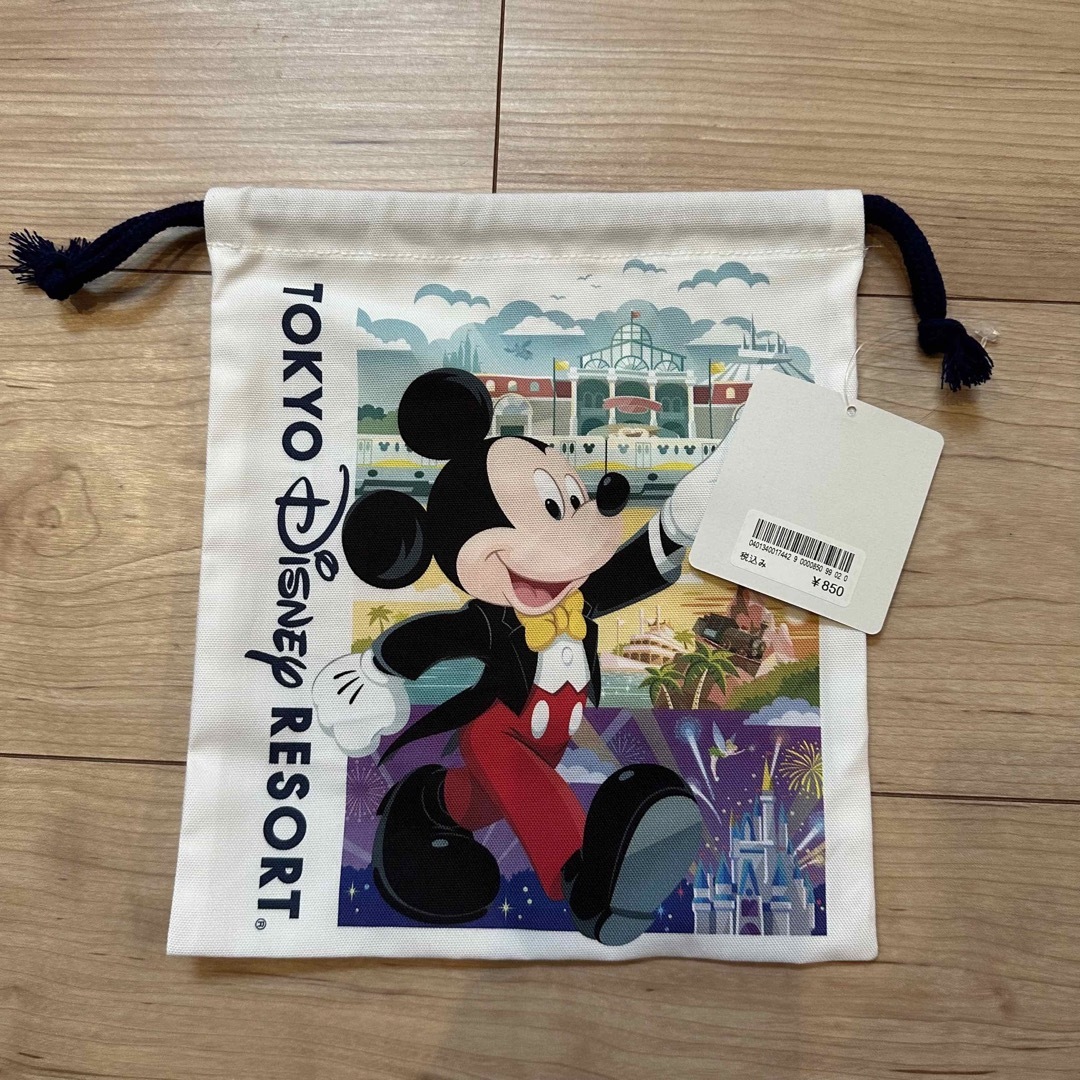 【新品未使用】Disney ディズニー　大サイズショップ袋風手提げバッグ　巾着袋