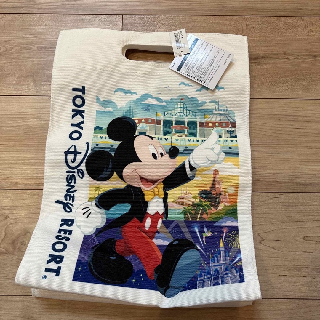 【新品未使用】Disney ディズニー　大サイズショップ袋風手提げバッグ　巾着袋