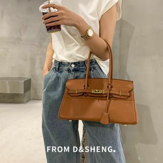 D.SBags フレンチクラシック スクエア ハンドバッグ 大容量 (トートバッグ)