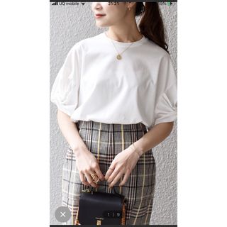 シップスフォーウィメン(SHIPS for women)の🔴SHIPS for women ツイスト スリーブ デザイン TEE(Tシャツ(半袖/袖なし))