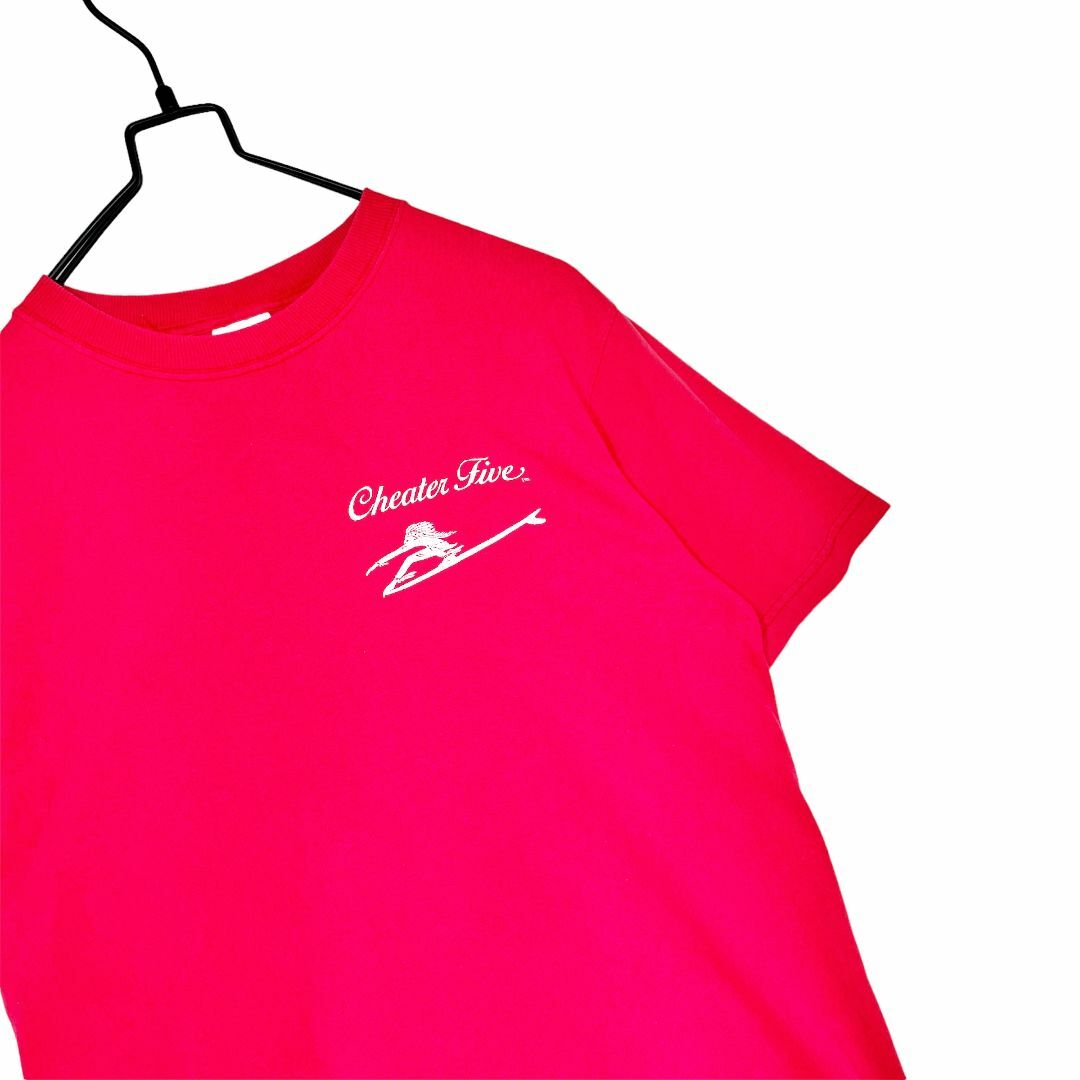 90s　USA製ヴィンテージ　OLDサーフ　バックプリント　Tシャツ　褪せ赤