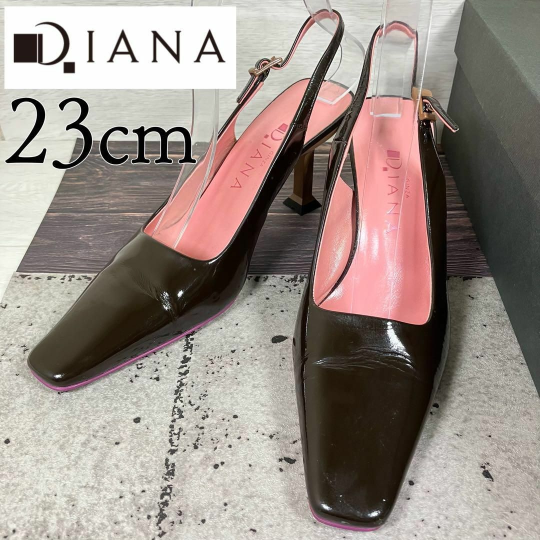 日本人気超絶の DIANA ダイアナ レッド エナメル フラットシューズ