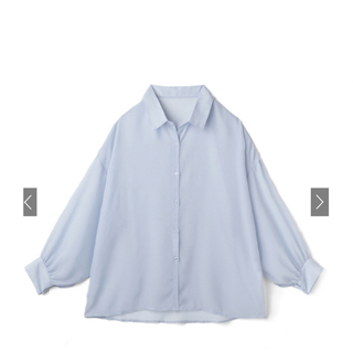 グレイル(GRL)のGRL グレイル シャツ シアーシャツ ドロップショルダー ブルー (シャツ/ブラウス(長袖/七分))