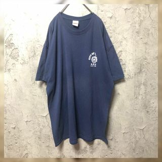 ジャージーズ(JERZEES)の【JERZEES】XLsize ワンポイントプリントTシャツ ネイビー US古着(Tシャツ/カットソー(半袖/袖なし))