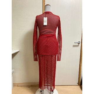 【新品未使用】ジーヴィジーヴィ 赤メッシュ トップス スカート セットアップ