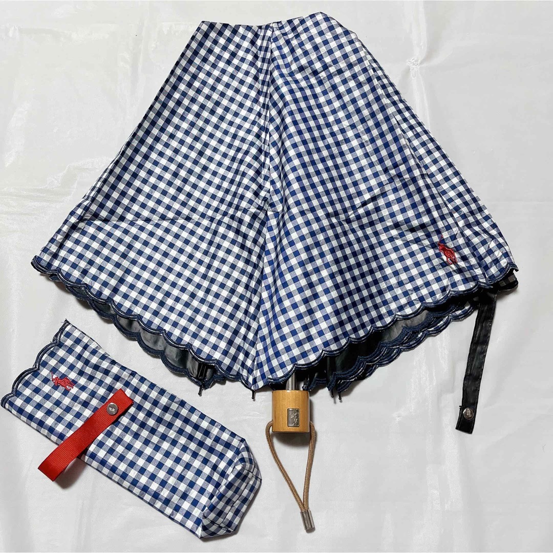 Ralph Lauren(ラルフローレン)のポロラルフローレン 折りたたみ日傘　晴雨兼用　 ギンガムチェック　 レディースのファッション小物(傘)の商品写真