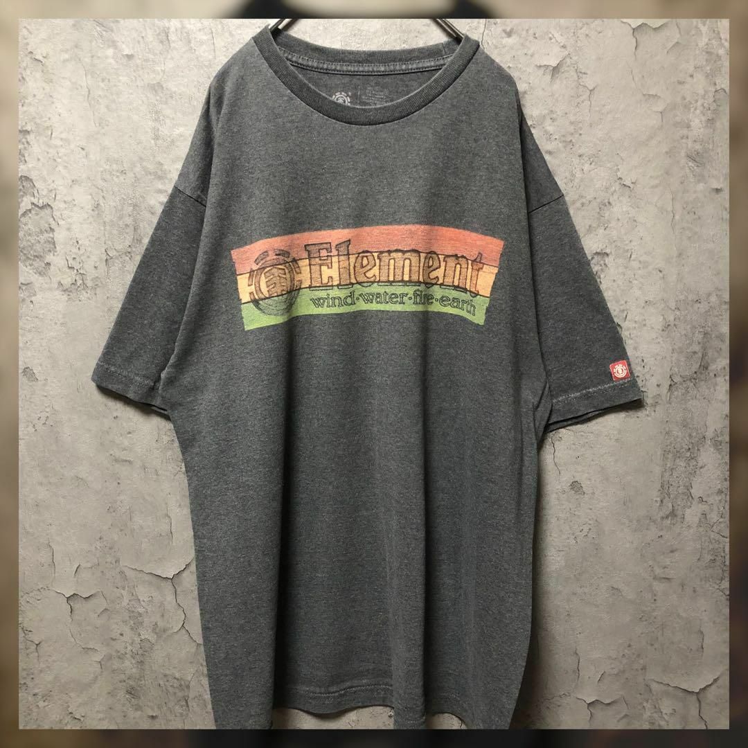 ELEMENT(エレメント)の【ELEMENT】Lsize ロゴプリントTシャツ グレー US古着 ゆるだぼ メンズのトップス(Tシャツ/カットソー(半袖/袖なし))の商品写真